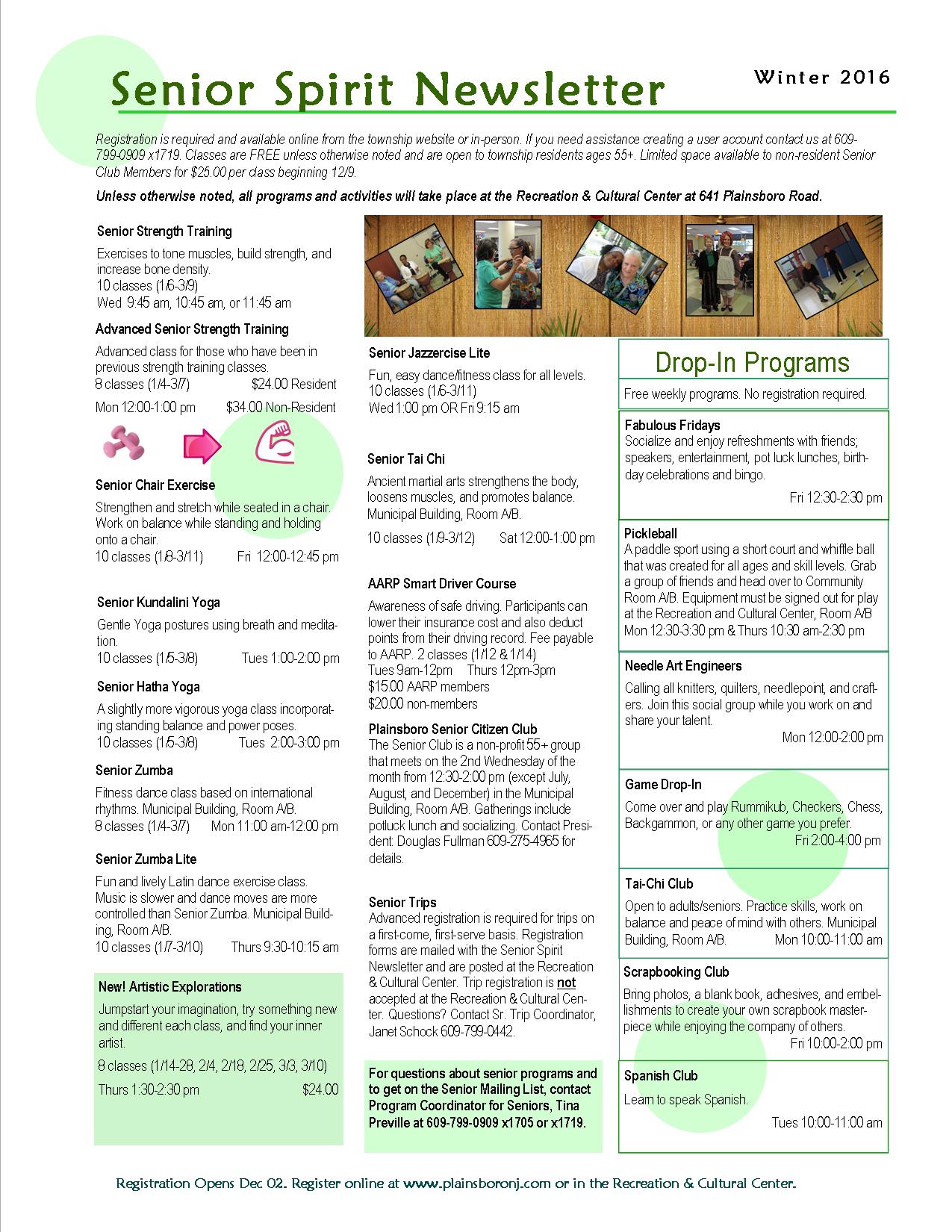 Senior spirit newsletter winter 2016